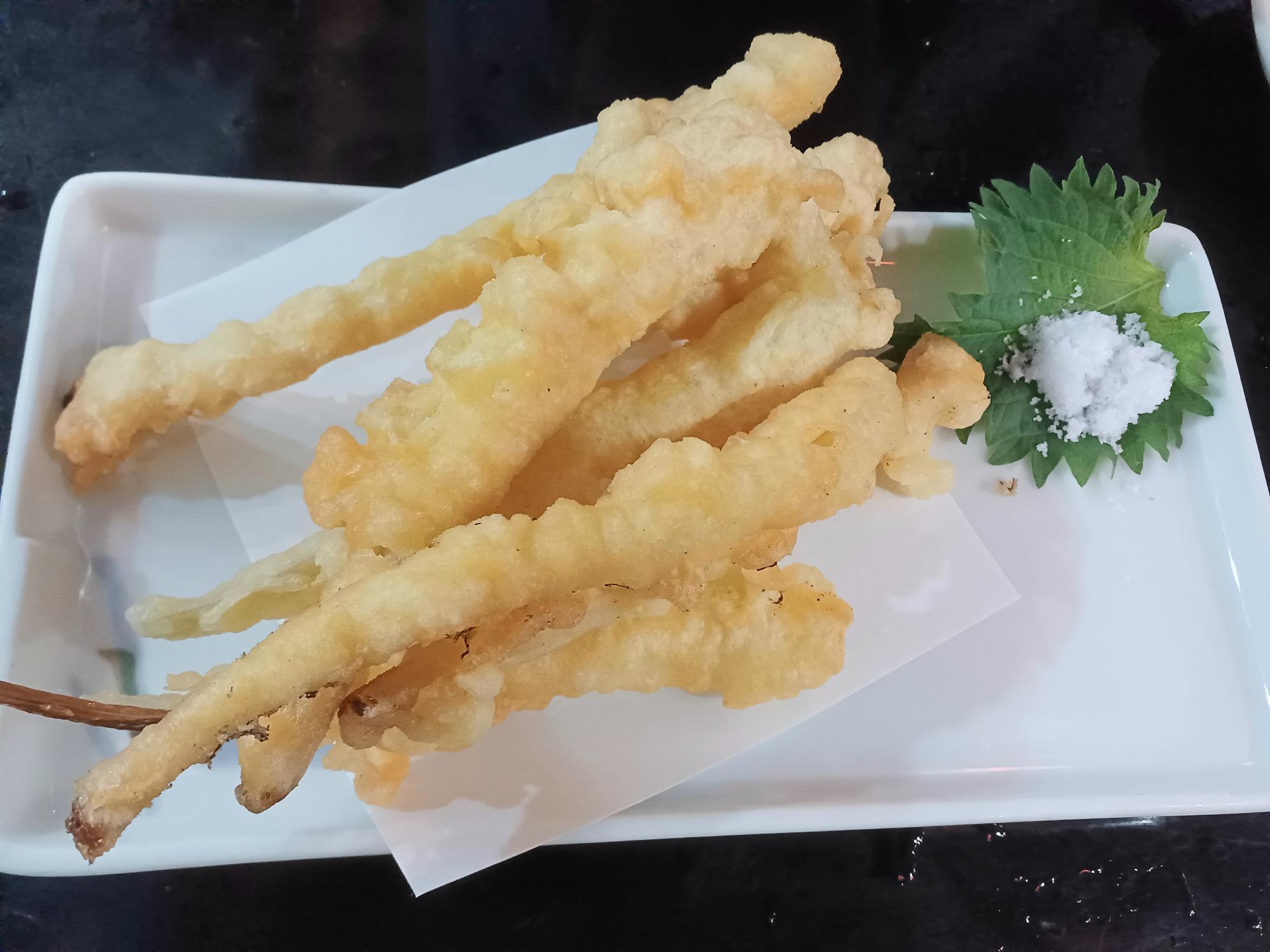 島らっきょうの天ぷら