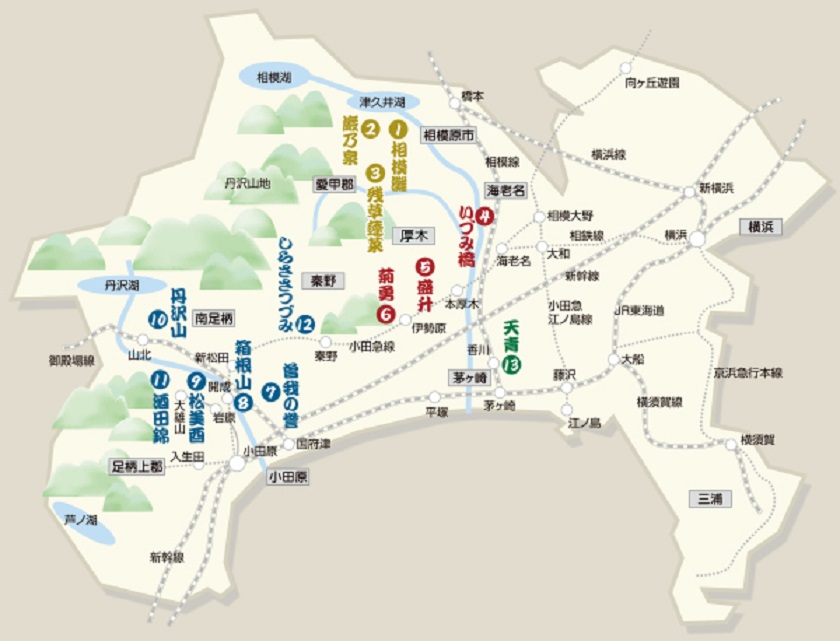 蔵元マップ、神奈川県酒造組合ホームページより