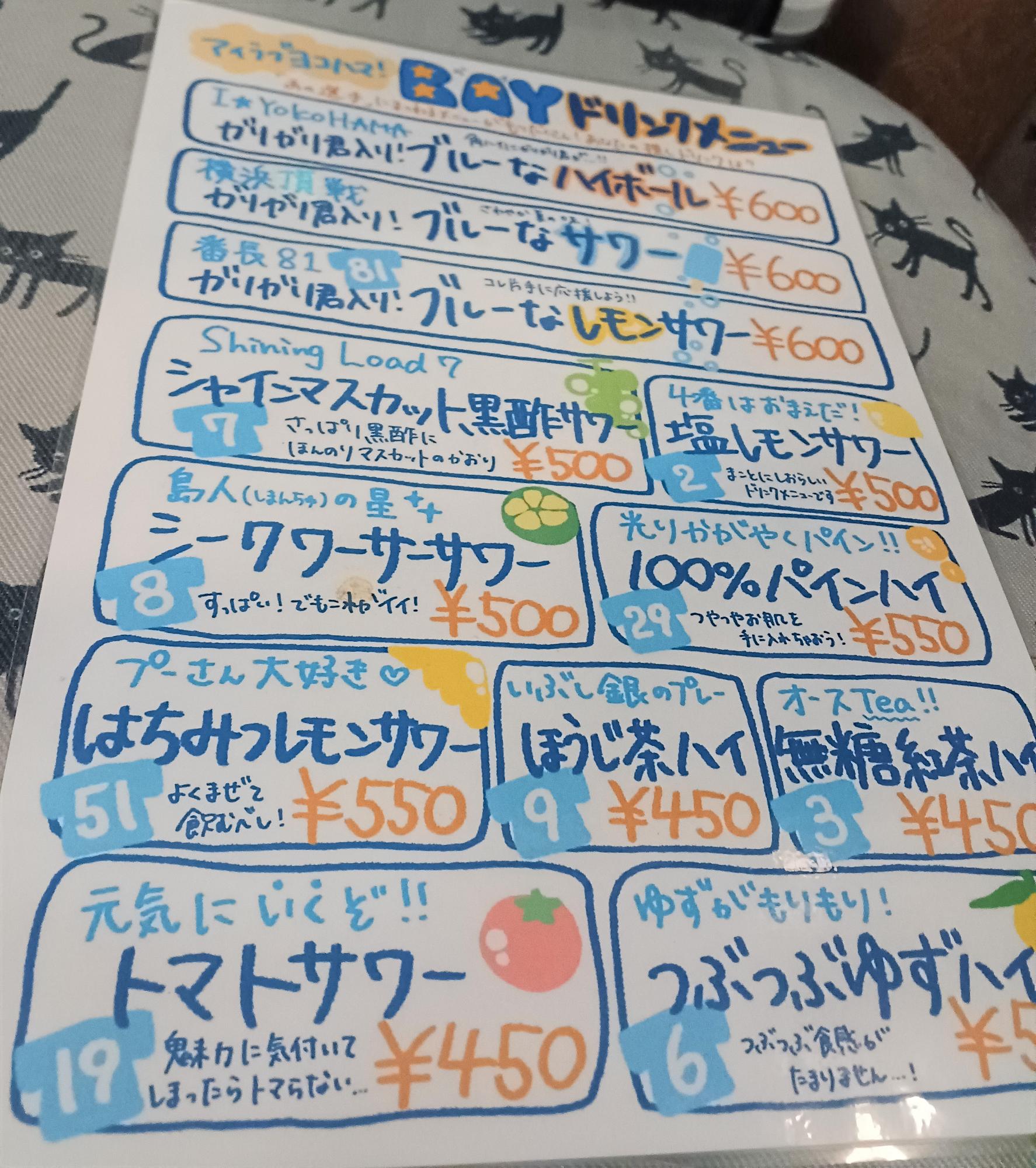 2023/5撮影時のメニュー