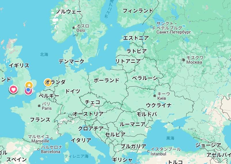 ロシアに隣接する国(グーグル・マップより)