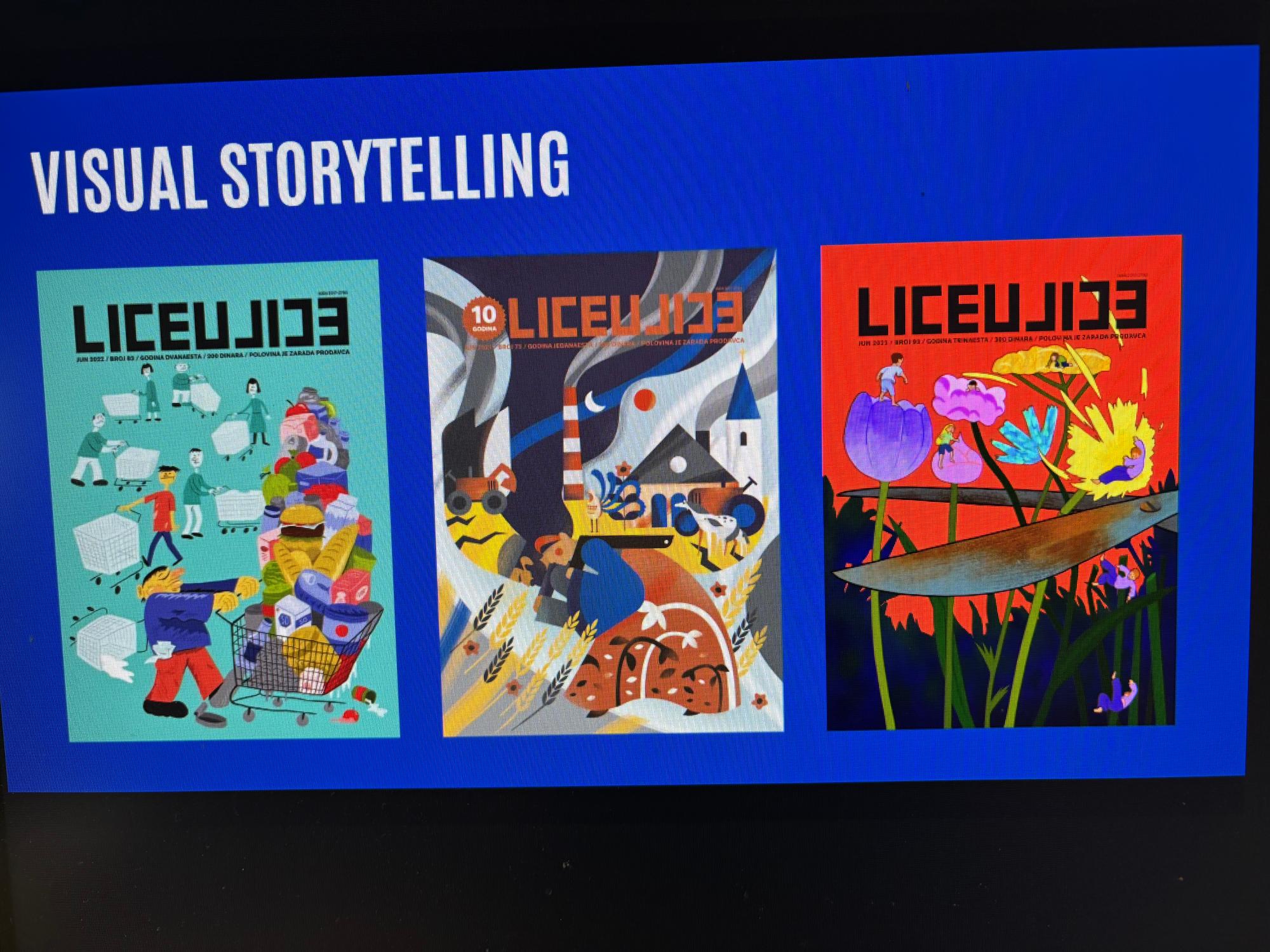 目を引くような奇抜なデザインのLICEULICEの表紙（オンラインセミナーの画面より）