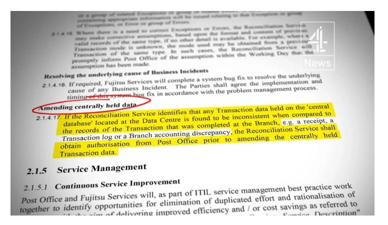 契約書の一部（チャンネル４のサブスタック記事からキャプチャー）