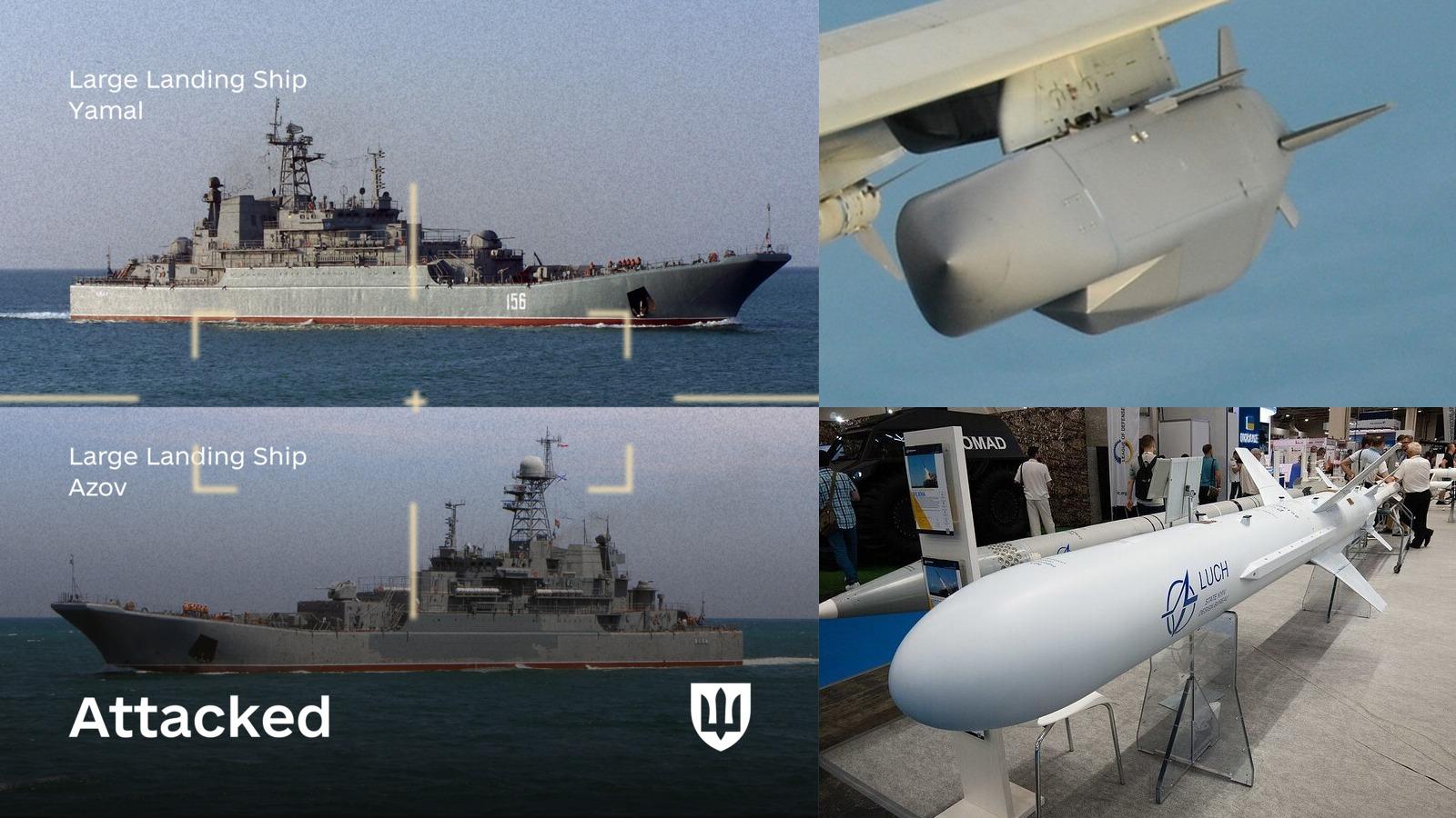 ロシア海軍揚陸艦「ヤマル」と「アゾフ」をウクライナ軍が巡航 